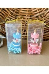 Ahşap Pembe Atlıkarınca 1 Adet Dekoratif Obje (Kız Bebek, Yılbaşı, Doğum Günü,Baby Shower) Hediyelik