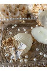 Kutulu istiridye Mum Düğün, Nişan , Söz ,Kına , Mevlüt , Doğum günü , Yılbaşı Hediyelik- 10 adet