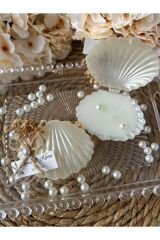 Kutulu istiridye Mum Düğün, Nişan , Söz ,Kına , Mevlüt , Doğum günü , Yılbaşı Hediyelik- 10 adet