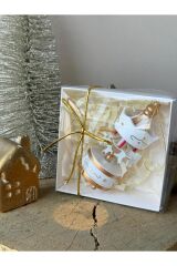 Mini Ahşap Atlıkarınca Süs 1 Adet Hediyelik Dekoratif Obje (Yılbaşı, Doğum Günü, Baby Shower) Beyaz