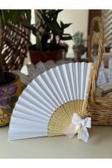 5 adet Hediyelik yelpaze bride-kına hediyelik isimli yelpaze Beyaz