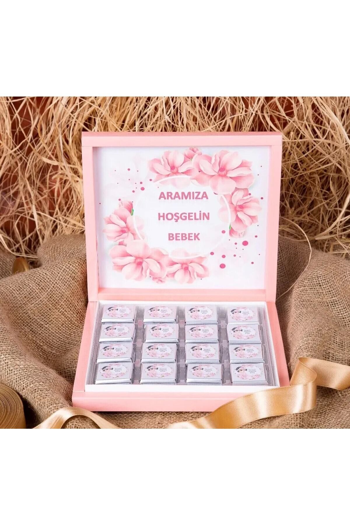 ( Çikolata) Isme Özel Hoşgeldin Bebek Yazılı Hediyelik Kız Bebek Çikolatası Gulutensiz