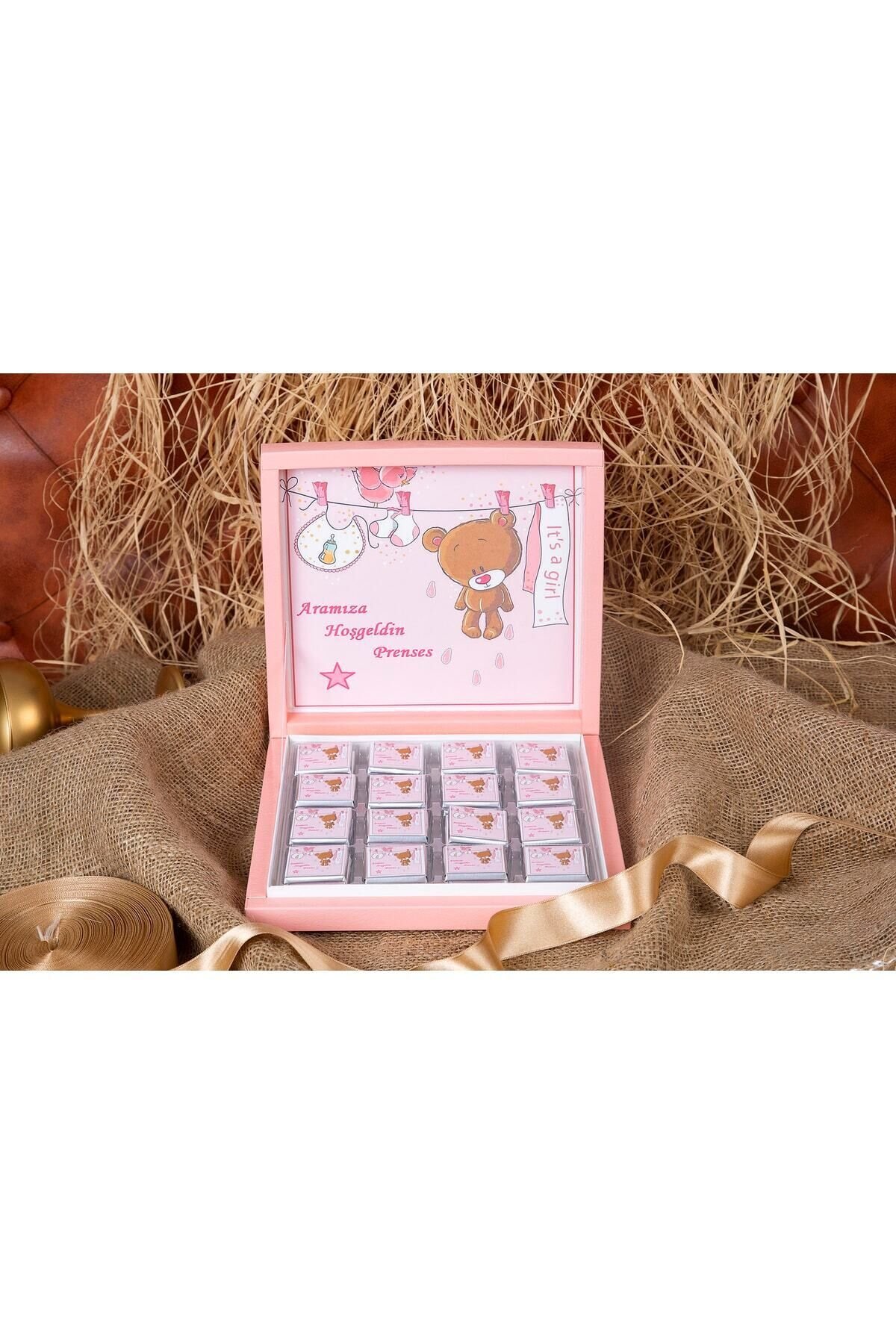 (ELİT ÇİKOLATA)hoş Geldin Prenses Yazılı Kız Bebek Çikolatası 48li (GULİTENSİZ)