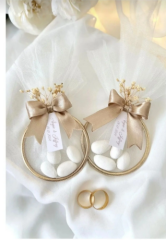 30 Adet Süslemeli Halka Şekerleme Nikah Nişan Söz Düğün Hediyeliği Magnetsiz