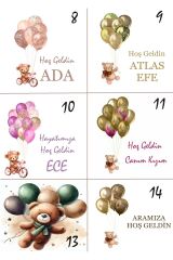 Isme Özel Balonlu (ELİT ÇİKOLATA) Isimli Bebek Çikolatası 72li Dogum-yaş Günü-hediyelik Çikolata