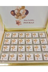 Isme Özel Balonlu (ELİT ÇİKOLATA) Isimli Bebek Çikolatası 72li Dogum-yaş Günü-hediyelik Çikolata