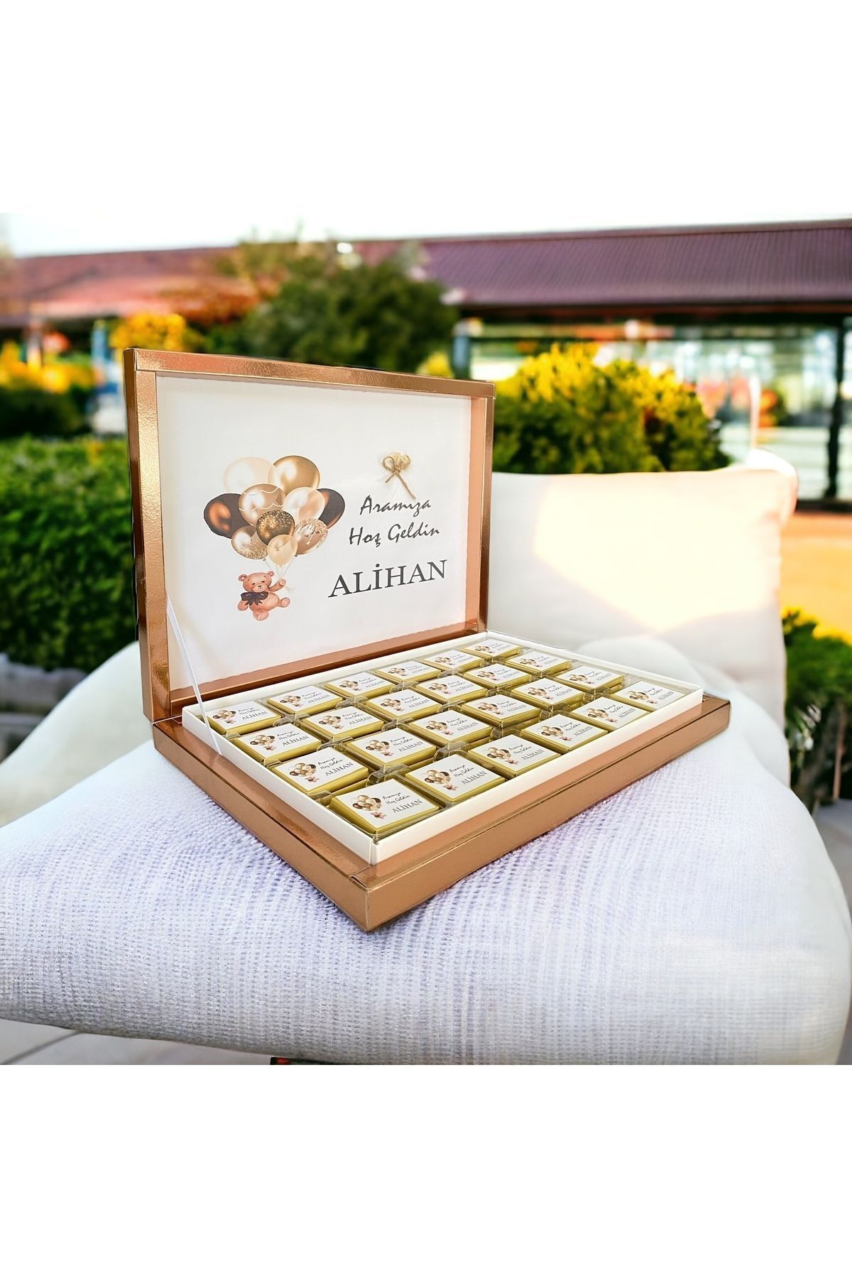 Isme Özel Balonlu (ELİT ÇİKOLATA) Isimli Bebek Çikolatası 72li Dogum-yaş Günü-hediyelik Çikolata