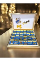 Özel Pleksi Tasarım Isimli Erkek Bebek Çikolatası Doğum-yaş Günü-mevlid lüx hediyelik Çikolata