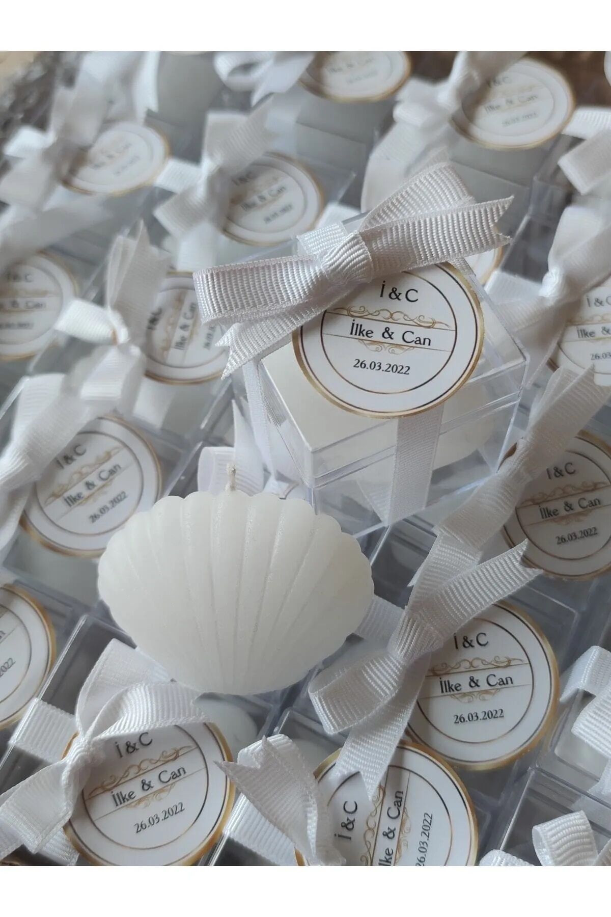 10 Adet Istridye Hediyelik Mum, Nikah Şekeri, Doğum, Sünnet, Düğün Nişan Söz Mevlut Doğum Günü