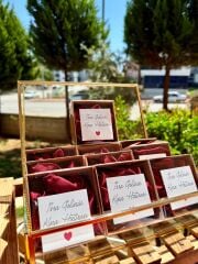 10 Adet Kutulu BORDO Saten Toka - Kına - Bride To Be