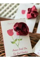 Saten Toka Gül Kına-Bride Hediyelik 10 Adet Dağıtmalık