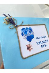 Isme Özel Balonlu (ELİT ÇİKOLATA) mavi Bebek Çikolatası 72li Dogum-yaş Günü-hediyelik Çikolata