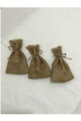 Hasır Jüt Kese 10 X 15 Cm Ebatlarında 3 Adet Boş Çuval Kumaşından Kese Ipli, Hediyelik, Kına, Düğün Hasir Kahveregi̇